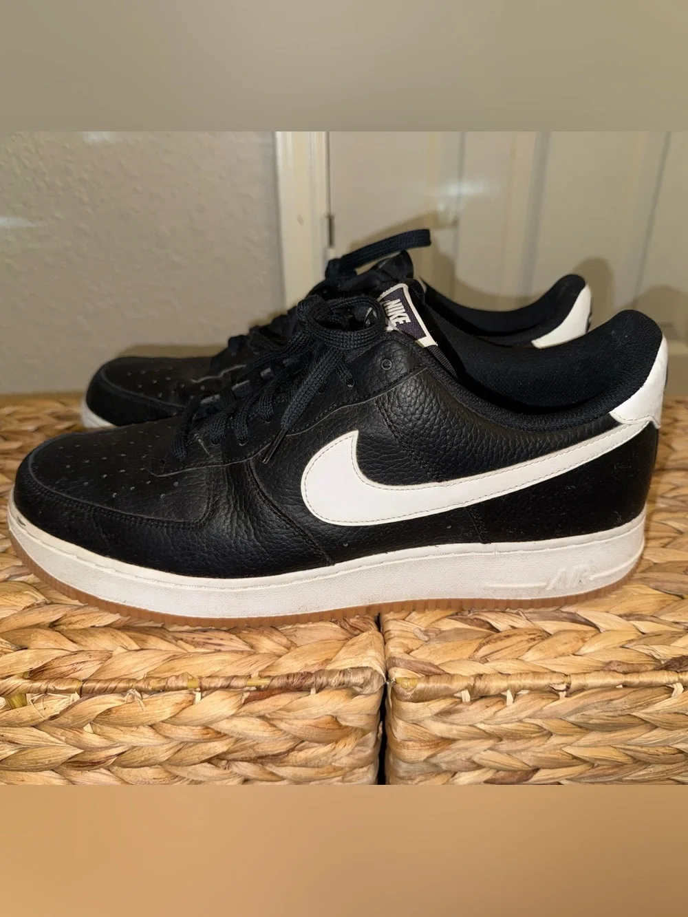 Nike Men’s Black Air Force 1’s w/ Gum Sole